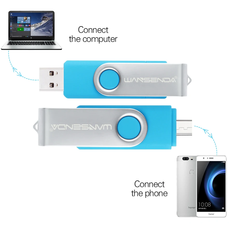 Новый Usb 3 0 WANSENDA OTG USB флеш накопитель высокоскоростной 16 ГБ 32 64 Гб 128 256 Микро флешка
