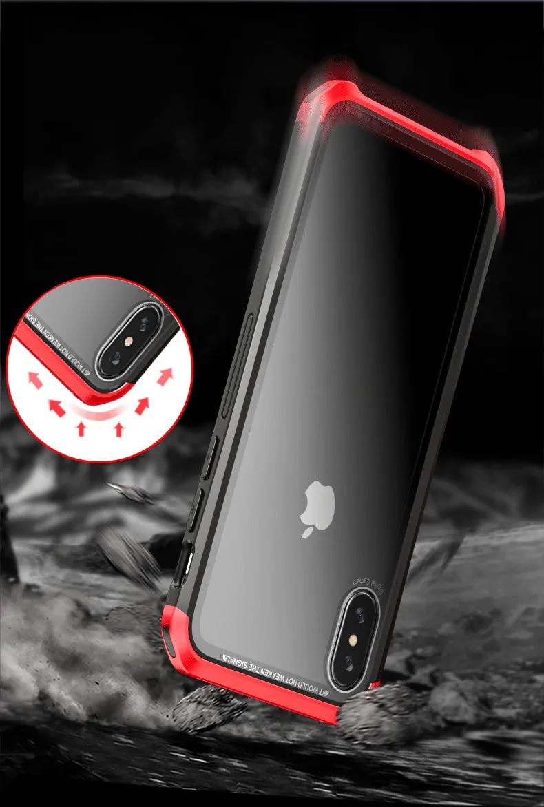 Для iPhone X бампер чехол гибкий алюминиевый Гибридный противоударный металлический каркас чехол для iPhone XS Max XR 8 7 Plus роскошный корпус