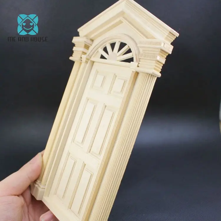 DIY Миниатюрный 1:12 Кукольный дом материал окрашенный burlywood или белая деревянная Роскошная наружная дверь