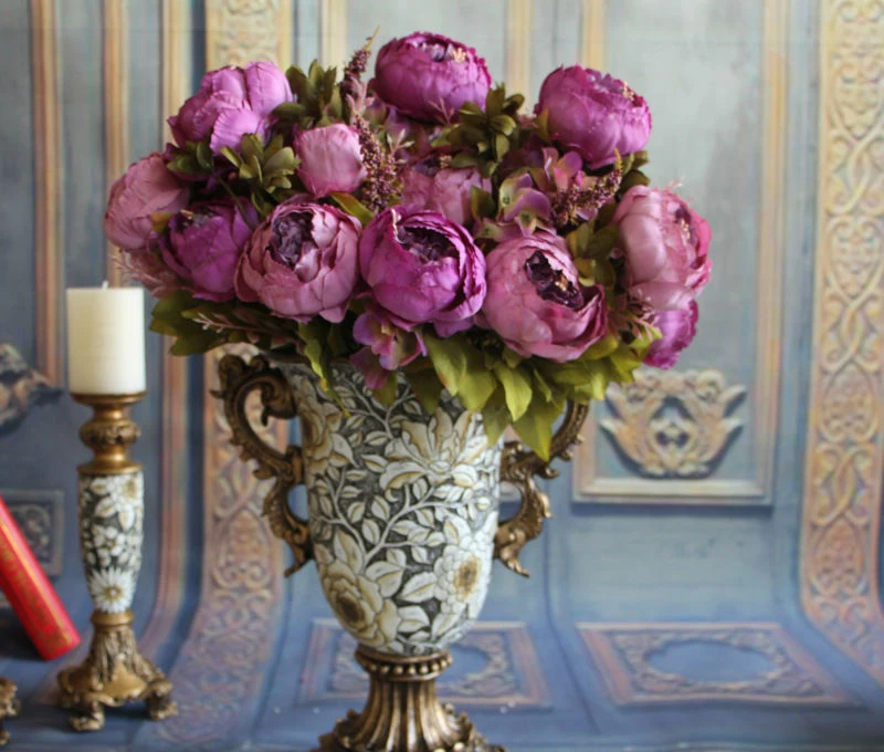 Новинка 2017 европейские шелковые цветы 1 шт. букет искусственные осенние яркие