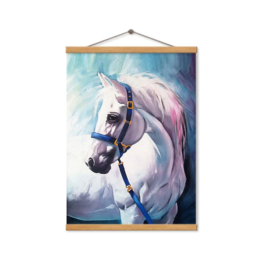 

Fashion Home Decoration White Horse Pictures Modern Nordic A4 Poster Canvas Painting for Living Room Decorative Wall Art Prints