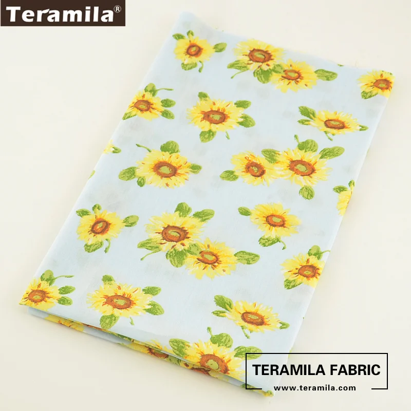 Хлопок Teramila Поплиновая ткань Небесно Голубой домашний текстиль для тряпки