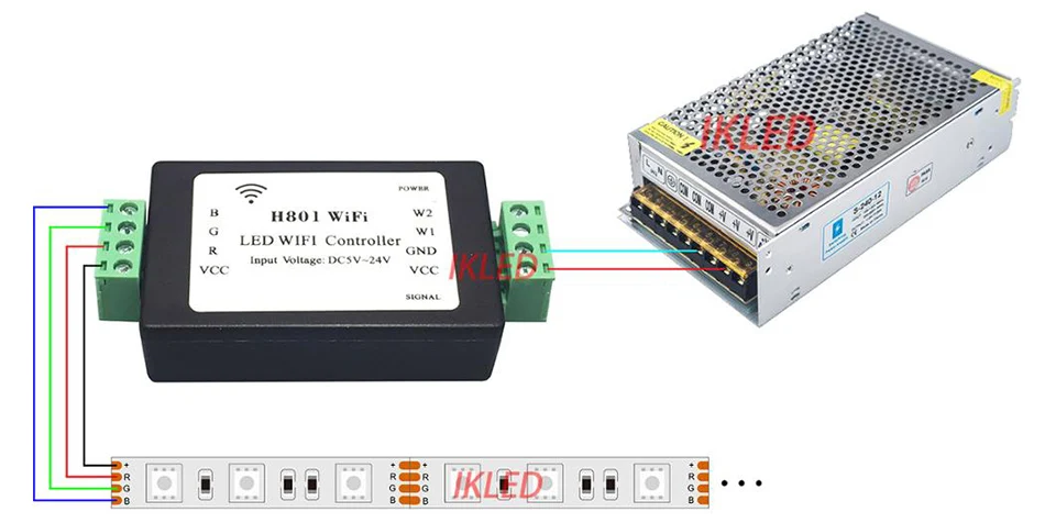 Светодиодная лента RGBWW контроллер, wifi контроллер, android app, max 4A/route, led Wi-Fi затемнитель, для RGB, RGBW, RGBWW полоса, wifi Пульт дистанционного управления