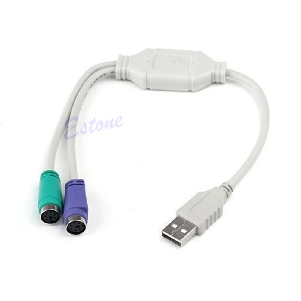Бесплатная доставка 1 шт. USB папа к PS/2 PS2 Женский конвертер Кабель адаптер шнура