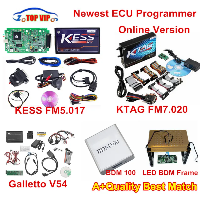 Лучший матч! Последним KESS V5.017 ЭКЮ программист + KTAG 7 020 V2.23 Galletto V54 Новые светодио