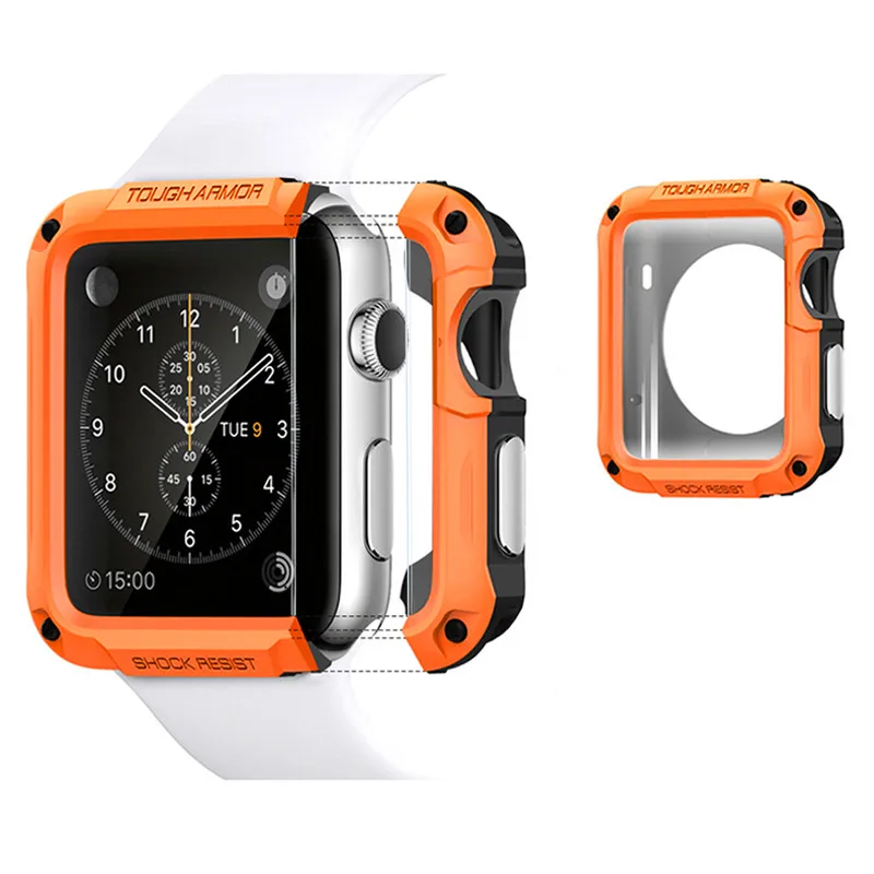 ПК чехол для часов Apple Watch Series 4/3/2/1 2 в 1 чехол для легко разбирается и в сборе для наручных часов Iwatch серии 44/42/40/38 мм