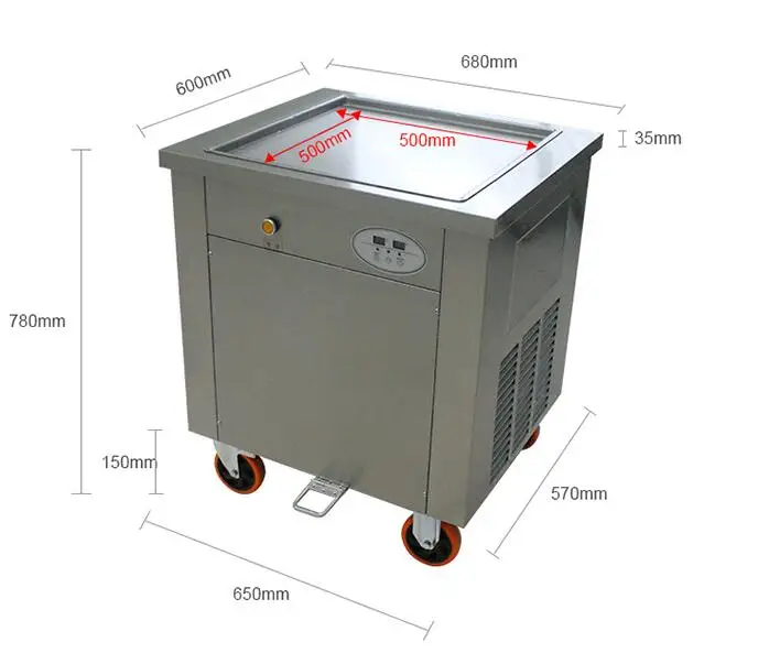 

High quality 110V 220V flat pan freezing ice cream frying ice cream maker fried ice cream rolled making machine