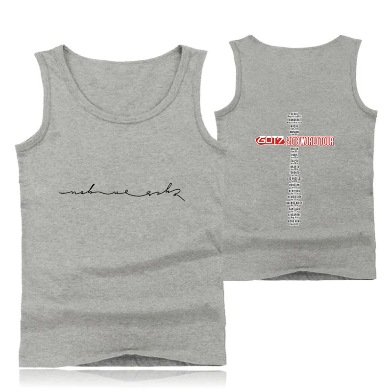 Korea Got7 Idol Team Tank Top Cotton Workout Fashion Seventeen Youth Fans Cool Casual Sleeveless Vest | Мужская одежда
