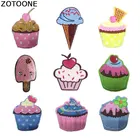 ZOTOONE блесток аппликация красочные мороженое Вышивка Патчи для одежды бесплатная доставка джинсы питания Diy патч Милая полосатая одежда стикеры E
