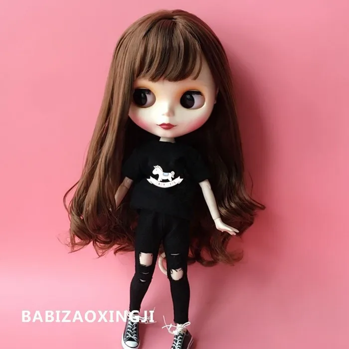 2 шт./компл. Прохладный 1/6 модные blyth кукольные одежда на каждый день футболка +