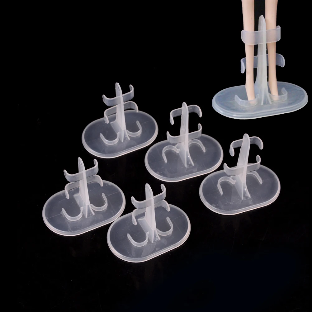 5pcs/lot Clear Doll Stand Display Holder For Dolls Stands Doll Accessories Doll Support Leg Holders Transparent