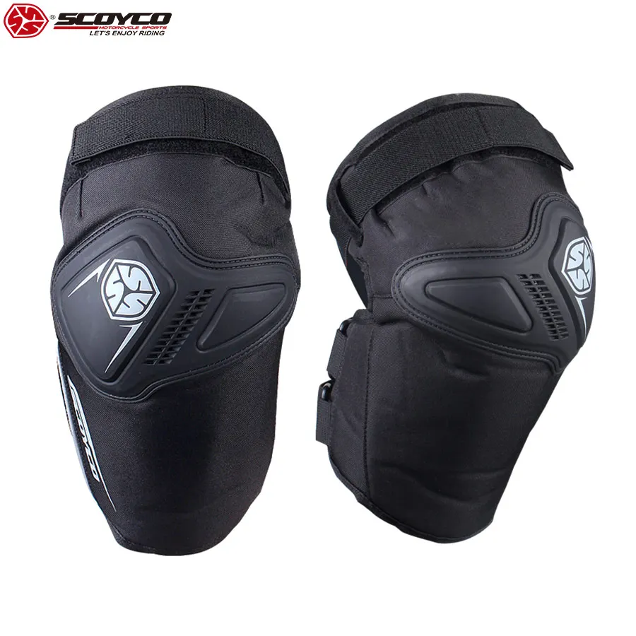 black knee guard SCOYCO наколенники мотоциклетные светоотражающий защитный Регулируемый ударопрочный оболочки защитный MX гвардии Колено наколенник Поддержка K24 - Цвет: black knee guard