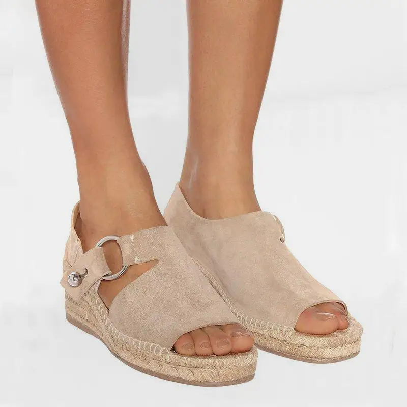 Женские сандалии на высокой танкетке удобные летние платформе большие размеры