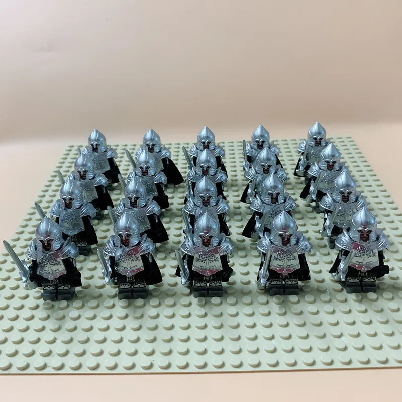 xp109 20pcs 20 шт. leingly Урук ха Властелин колец фигурка солдат Гондора рыцарь копье меч строительные блоки кирпичи игрушки - Цвет: xp109 20pcs