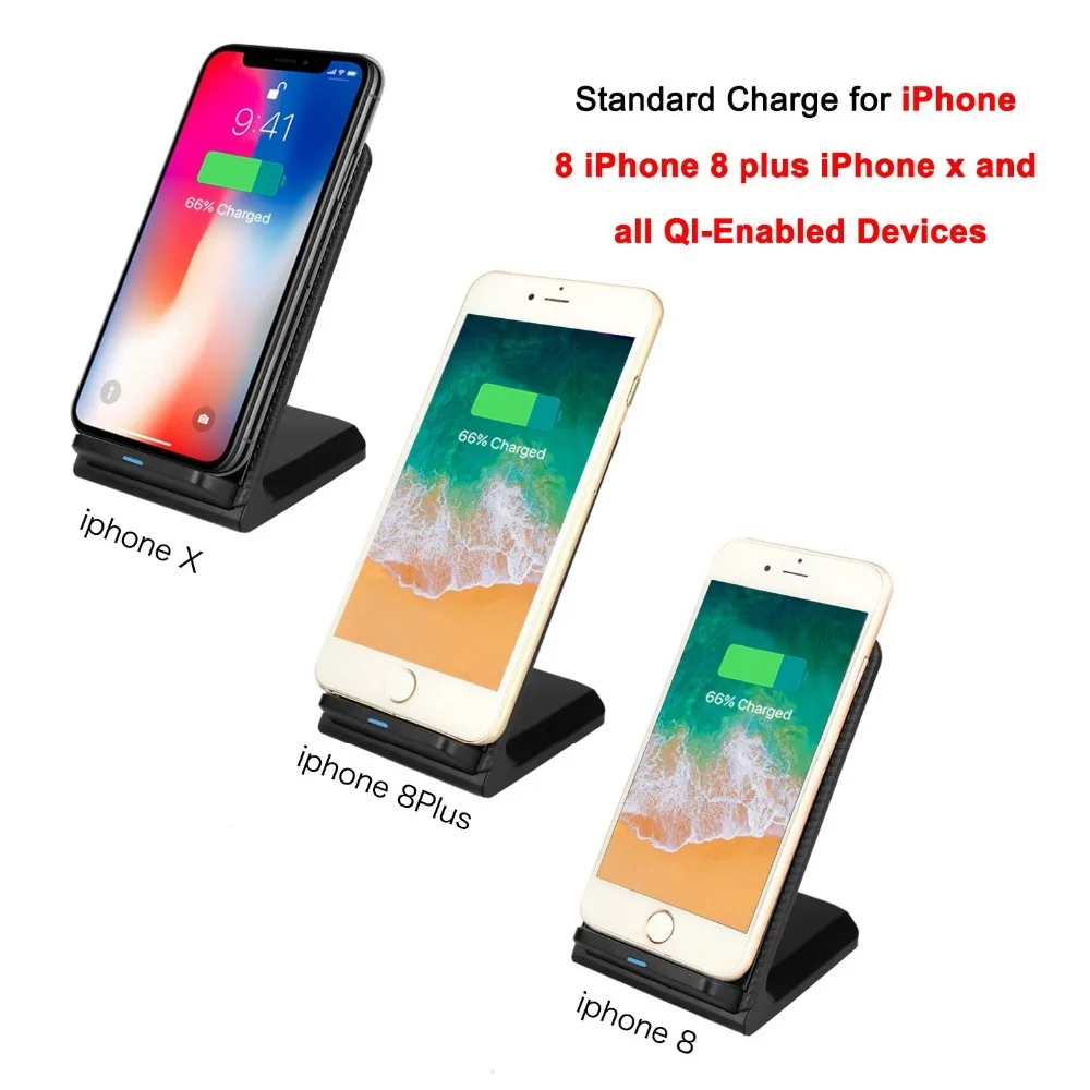Qi Беспроводное зарядное устройство для iPhone X Xr Xs MAX 8 8 Plus 10 Вт быстрая Беспроводная зарядная док-станция Подставка для samsung S9 Note 8 S8 S9 Plus