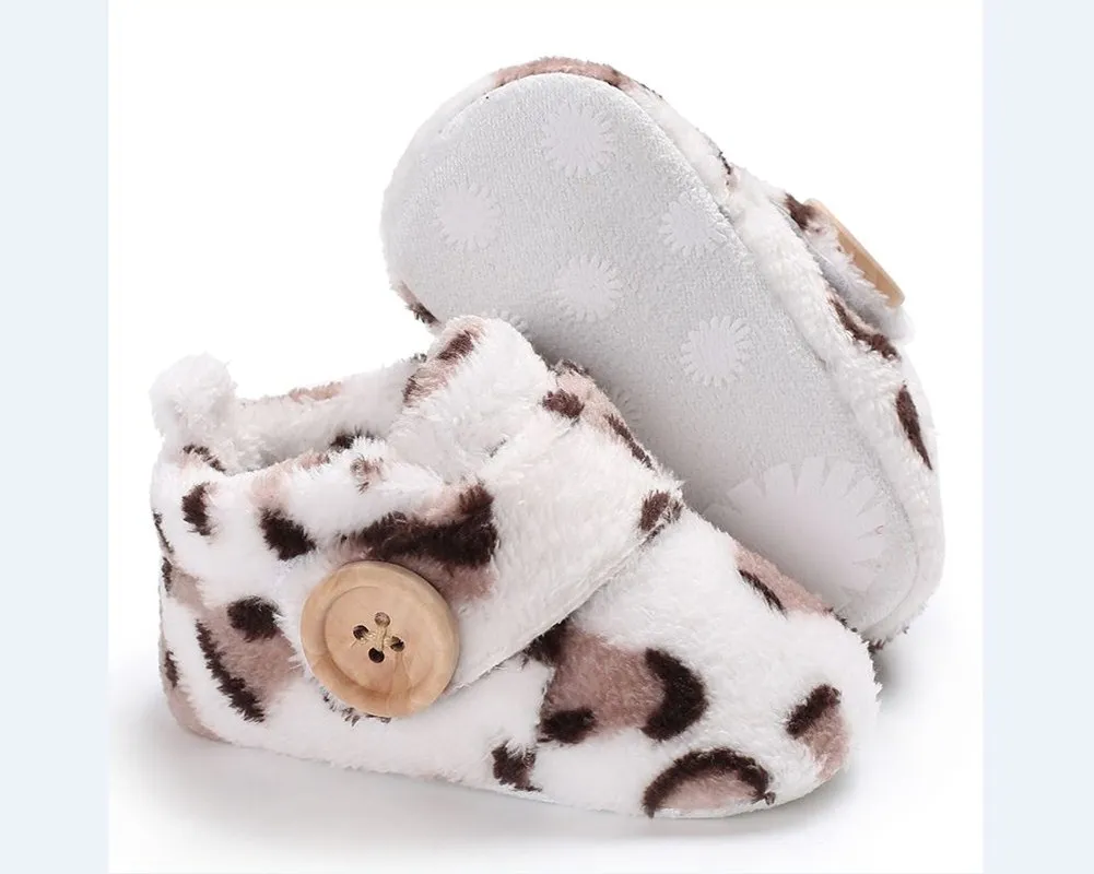 Leopard print Emmababy милый Детская обувь Хлопок Детские кроватки обувь для малышей Мягкая обувь 0-18 месяцев - Цвет: Leopard print