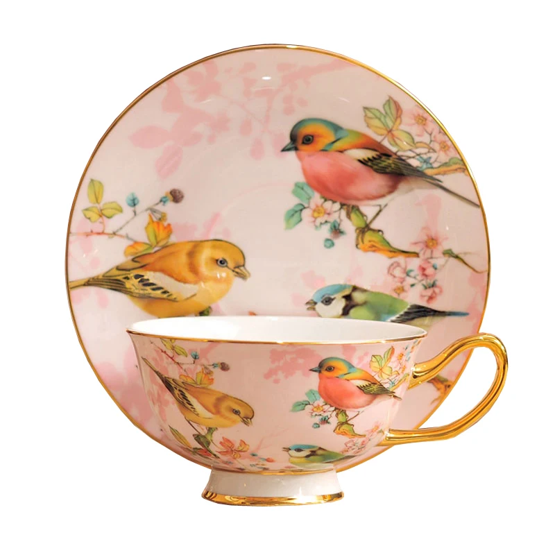 Фарфоровая чайная чашка и блюдце комплект из ультратонкой фарфоровой чашки с