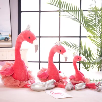Прекрасный INS стиль фламинго и Лебедь павлин плюшевые игрушки с короной