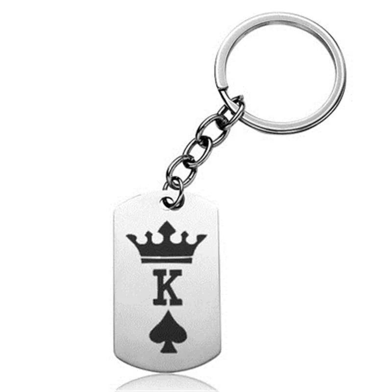 

Брелок из нержавеющей стали, новый дизайн, модная королевская королева, подарок для пары