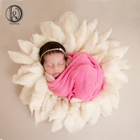 donjudy new arrival 100 handcraft pure wool fox brush style newborn photography blanket diameter 65cm baby shower gift