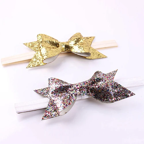 Повязка на голову для новорожденных с милым бантом и блестящим бантом|headband