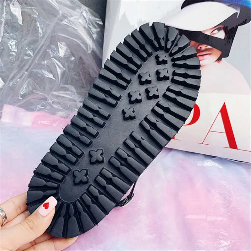 Punk Style Women's Summer Flat Gladiator Platform Buckle Sandals 2019 Fashion Casual Transparent Sandalias Shoes Women Flip Flop | Обувь