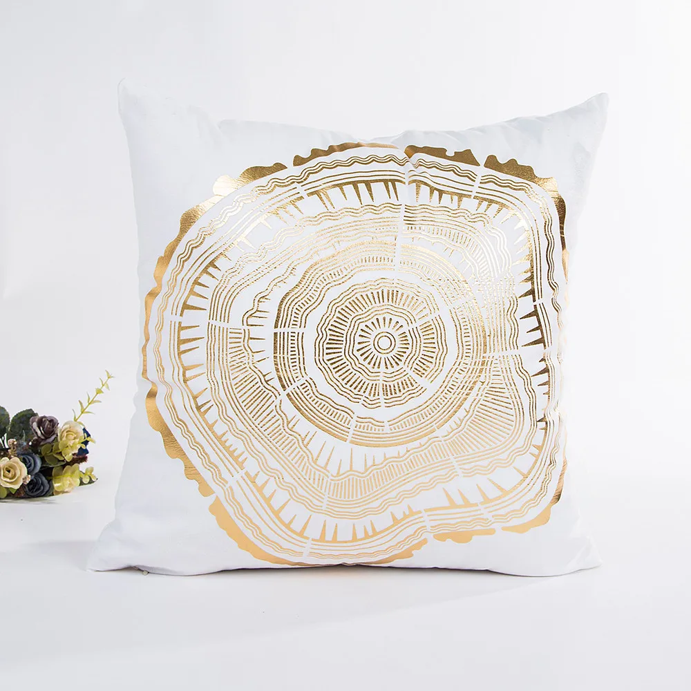 Чехол для рождественской подушки с золотым принтом декоративный чехол