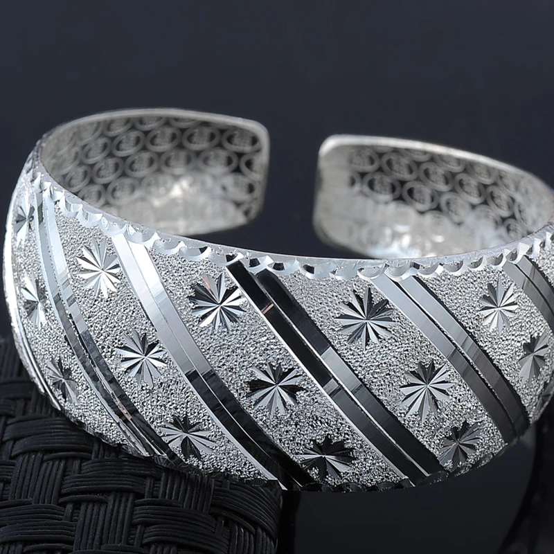 Женский браслет со звездами из серебра 999 пробы|bangles fashion|bangles for womenbangles men |