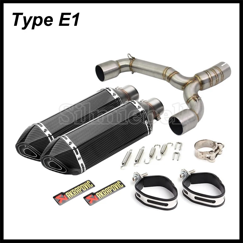 Для Suzuki GSR400 GSR600 BK400 BK600 GSR 400 BK 600 Akrapovic мотоциклетная выхлопная труба с мото глушителем Escape средняя Соединительная труба - Цвет: Type E1
