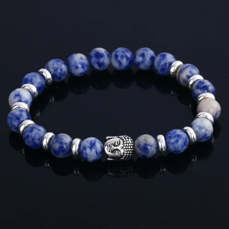 Черный камень из натуральной лавы будда браслеты для женщин и мужчин вставку внутрь эластичного ремешка