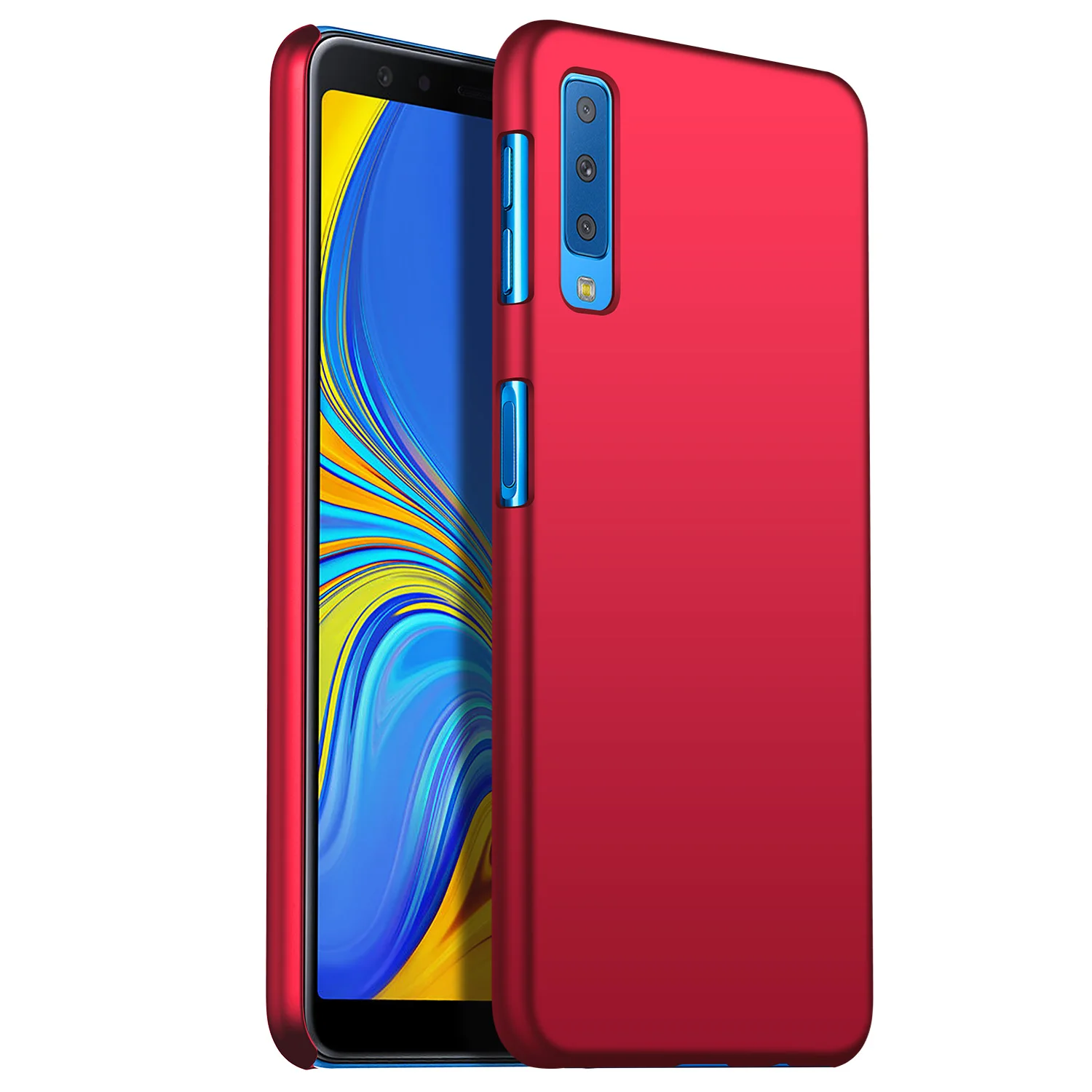 Для samsung Galaxy A7 чехол роскошный высококачественный Жесткий ПК Тонкий чехол матовый защитный чехол на заднюю панель чехол s для samsung a7 A750 - Цвет: Smooth red