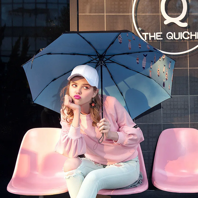 Модный новый креативный Новый Солнечный зонтик рыба отвечает водным изменениям