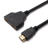 male to double female port splitter 1080p hdmi male to double female adapter cable 2 in 1 hdmi converter connect cable cord