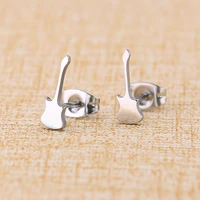 12mm fashion music trend brief titanium stainless steel 3 colors plated men earring stud earrings for women classic jewelry