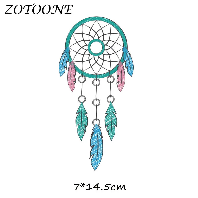 ZOTOONE гладить на наклейки Патчи для одежды синий перо нашивка &quotЛовец снов&quot