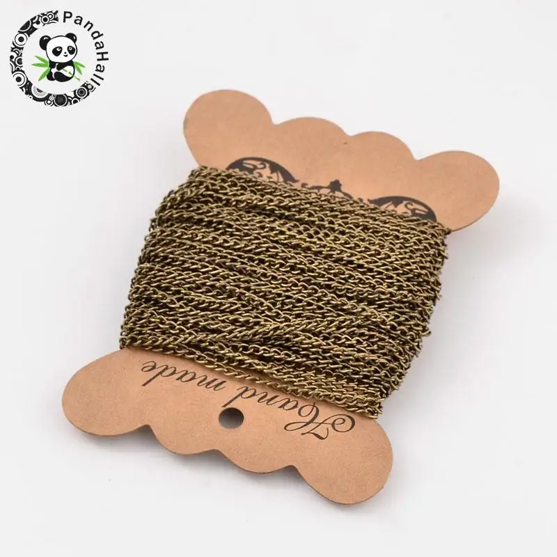Плетеная цепь из античной бронзы 10 м 4 х2 3 Х0 7 мм|chain doll|nickel jewlerychain part |
