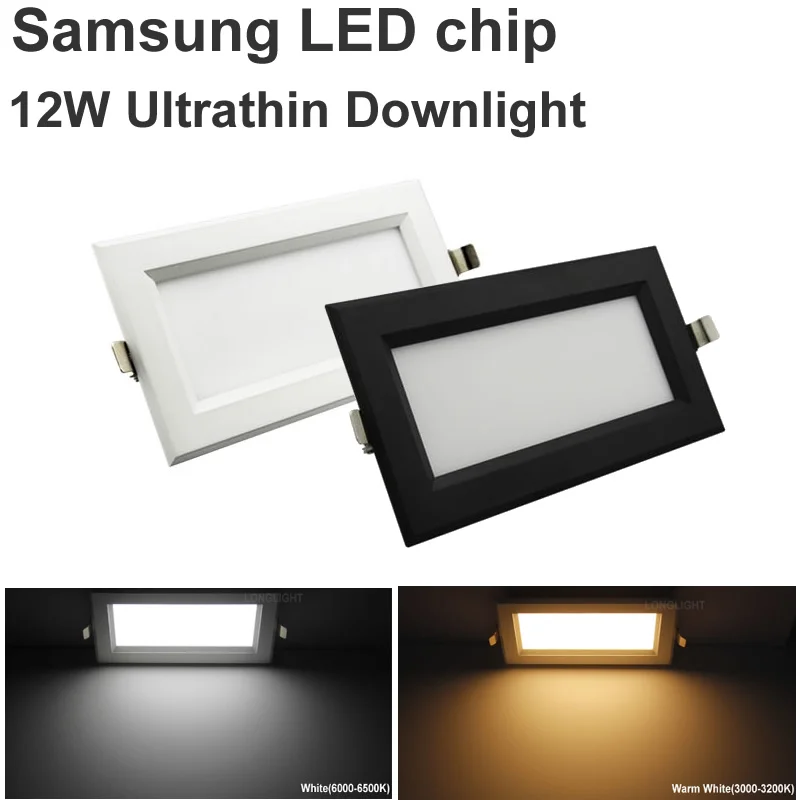 10 шт. ультратонкая квадратная Светодиодная панель 12 Вт 110 В 220 В|recessed lighting|led panel 12wled