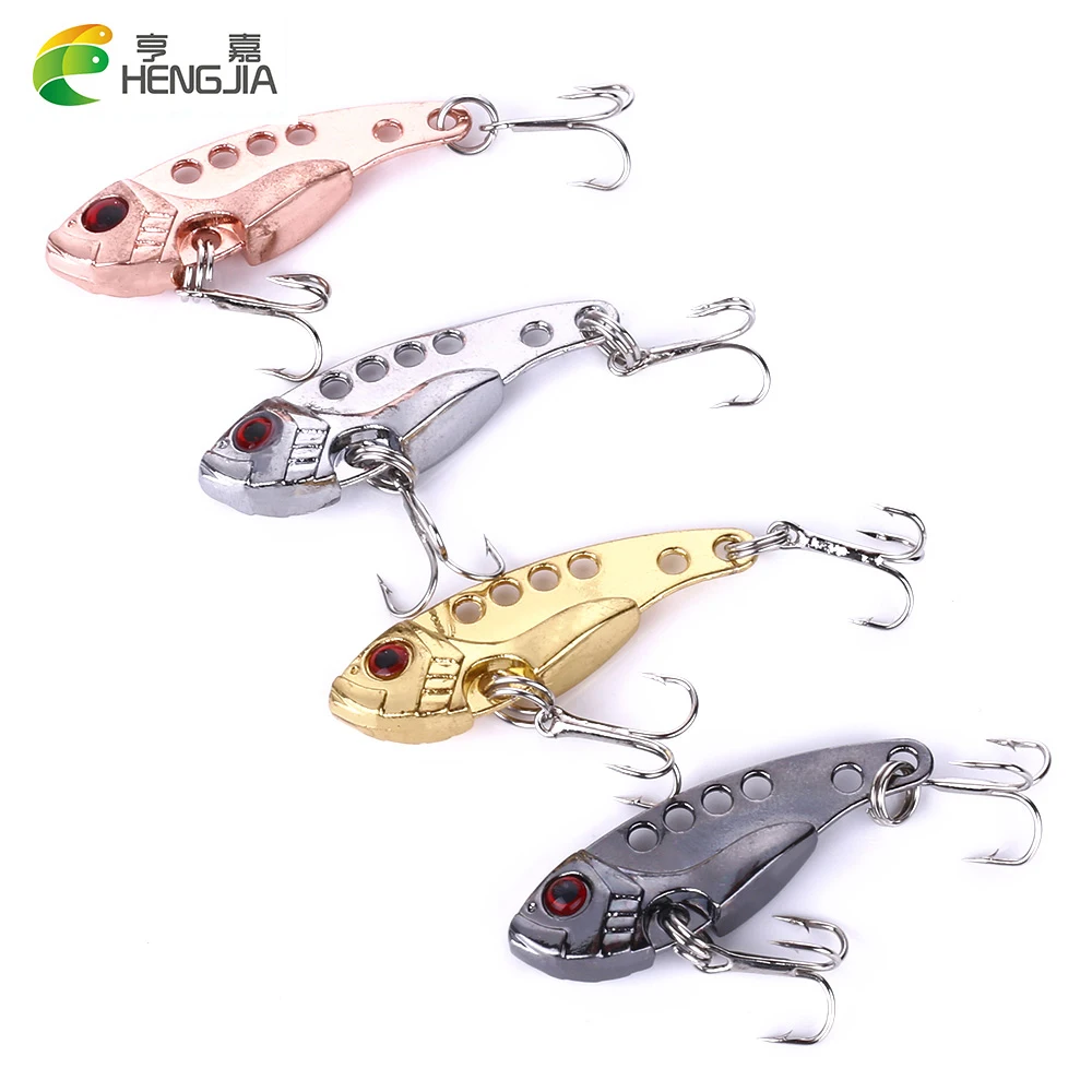

HENGJIA 4pcs hard metal vib fishing lures artificial wobbler jig lures sea sinking lures pesca fishing tackles