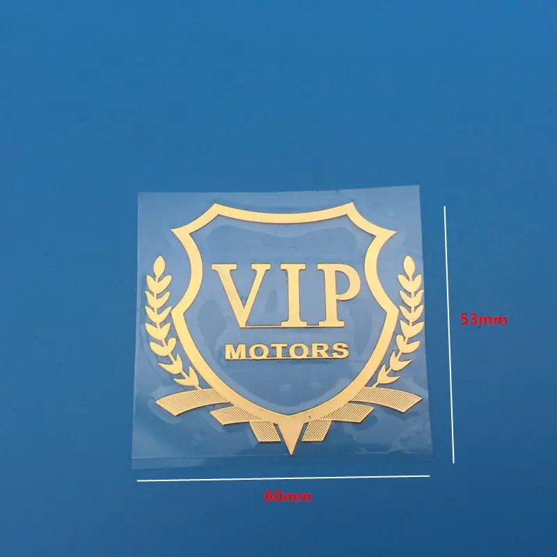 Логотип VIP MOTORS золотистого/серебристого цвета металлическая никелевая