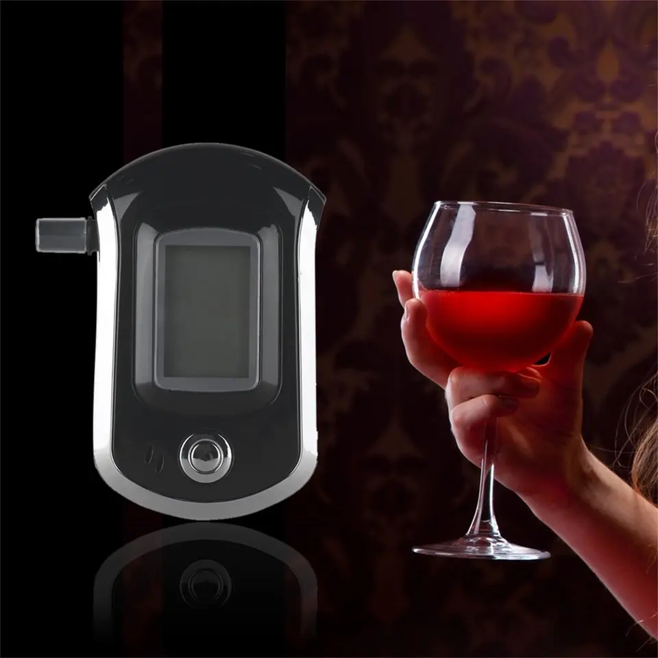 Профессиональный цифровой алкотестер анализатор дыхания с большим цифровым ЖК