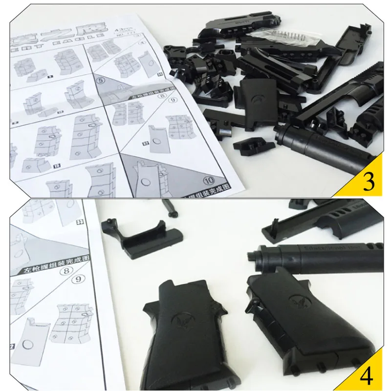 Kitoz сборка игрушечный пистолет строительные блоки винтовка DIY 3D миниатюрная
