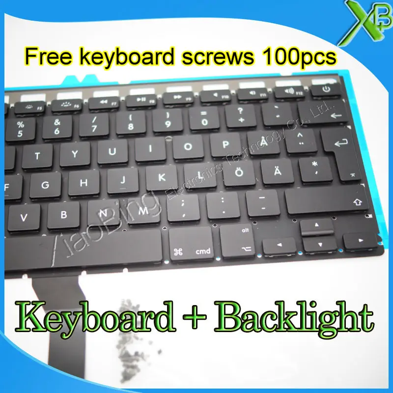 Совершенно новая шведская клавиатура SE с подсветкой и винтами для клавиатуры 100