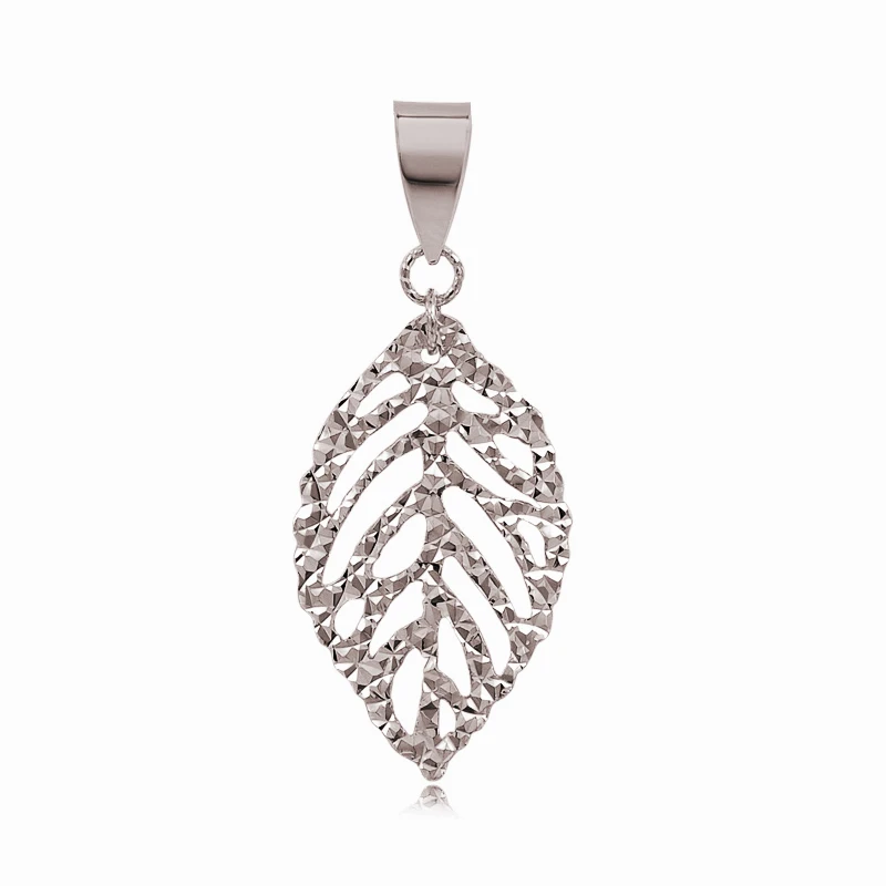 only White charm 18 k чистая Подвеска-золотой лист подлинный Розовый Желтый Белый Шарм высококлассные женские топ трендовые скидки предложение стоимость - Цвет камня: only White charm