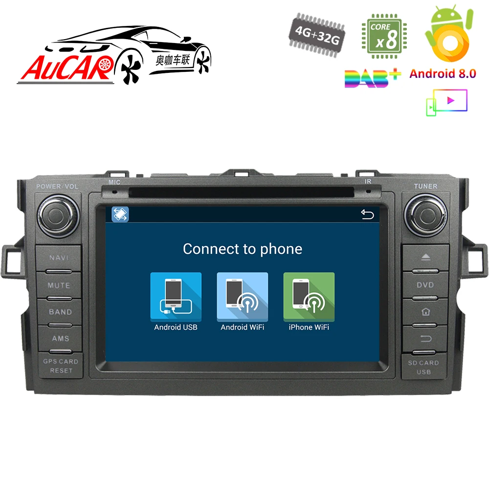 Сенсорный экран для Toyota Auris Автомобильный GPS dvd плеер мультимедийная система HD