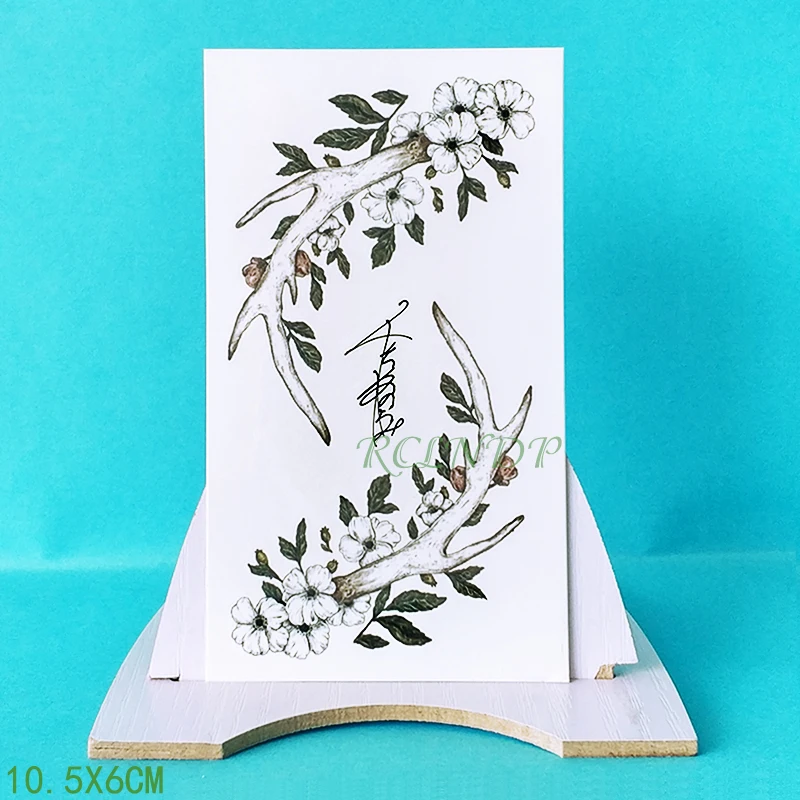 Водостойкая Временная тату-наклейка персиковый цвет цветок лапа искусственная