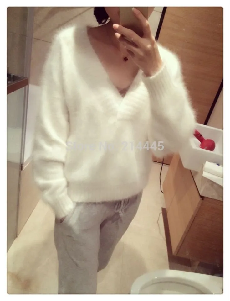 100% Genuine mink cashmere sweater women's Plush pure sweaters pullovers basic coat free shipping JN214 | Женская одежда