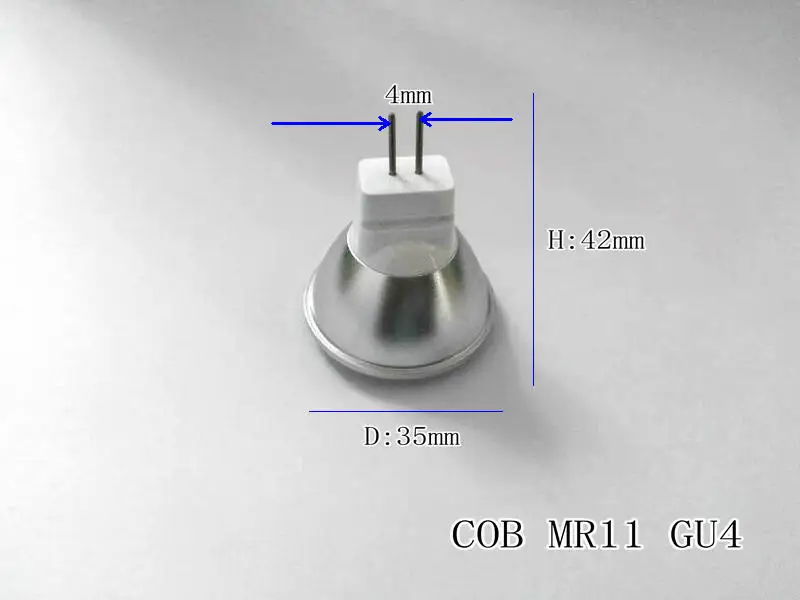 Светодиодная лампа mini GU4 spotlight 3 Вт с регулируемой яркостью DC12V MR11 точечный угол