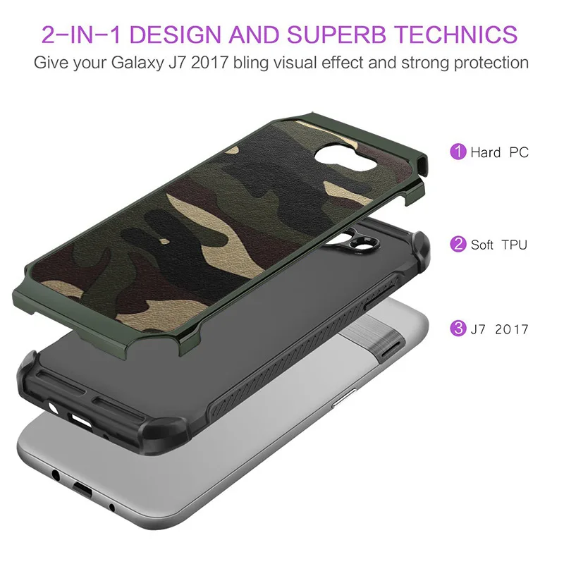 For Samsung Galaxy A3 A7 2017 A6 A5 A8 2018 A9 Star Case Shockproof Armor Ultra Hybrid Rugged Camouflage Cover |