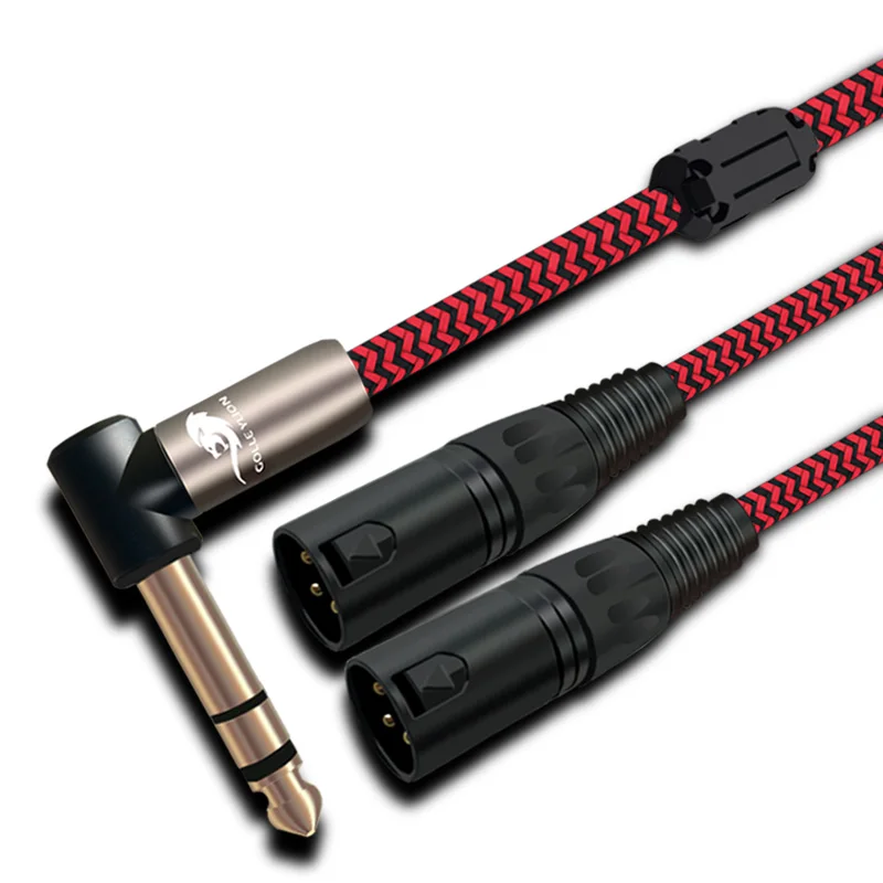 

1/4 Inch TRS 6.35mm to Dual XLR Male Audio Cable for Microphone DV Camera Camcorder Stereo System Y Splitter Shielded Cords