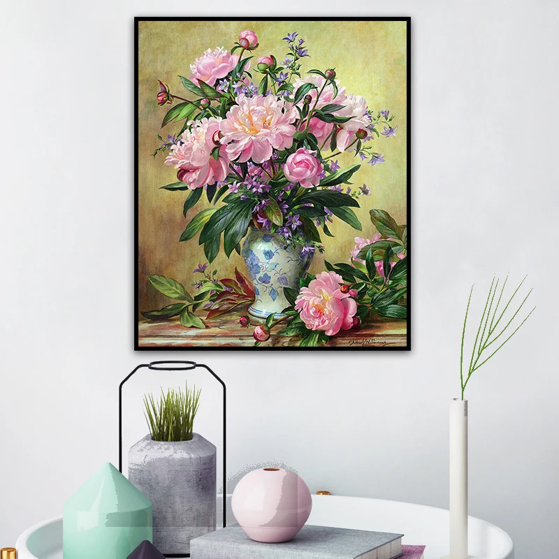 Эра, цветы 40x50 см Вышивка крестиком, полная вышивка, DIY картина нитками, 14CT вышивка крестом, рукоделие, наборы для вышивания VS-03